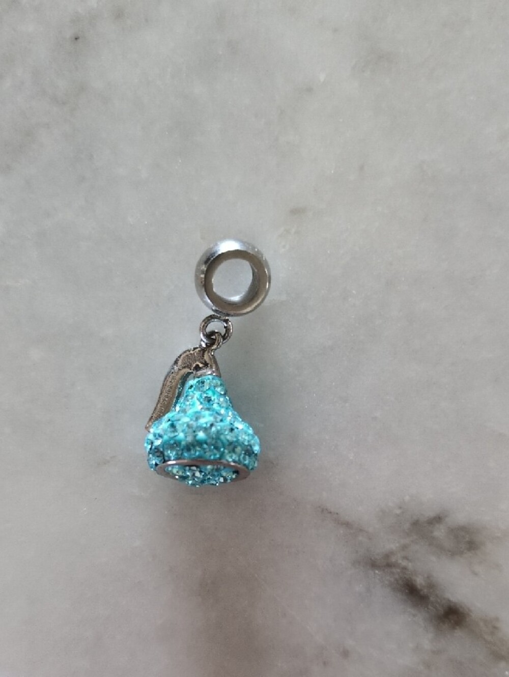 Crystal Hershey Kiss  Charm Pendant  Blue